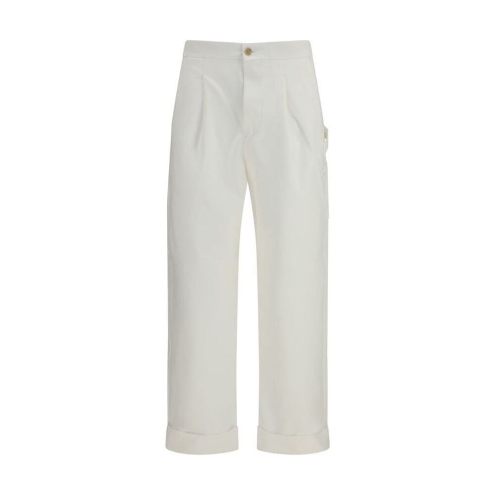 Umit Benan White Cotton Casual Men's Pants